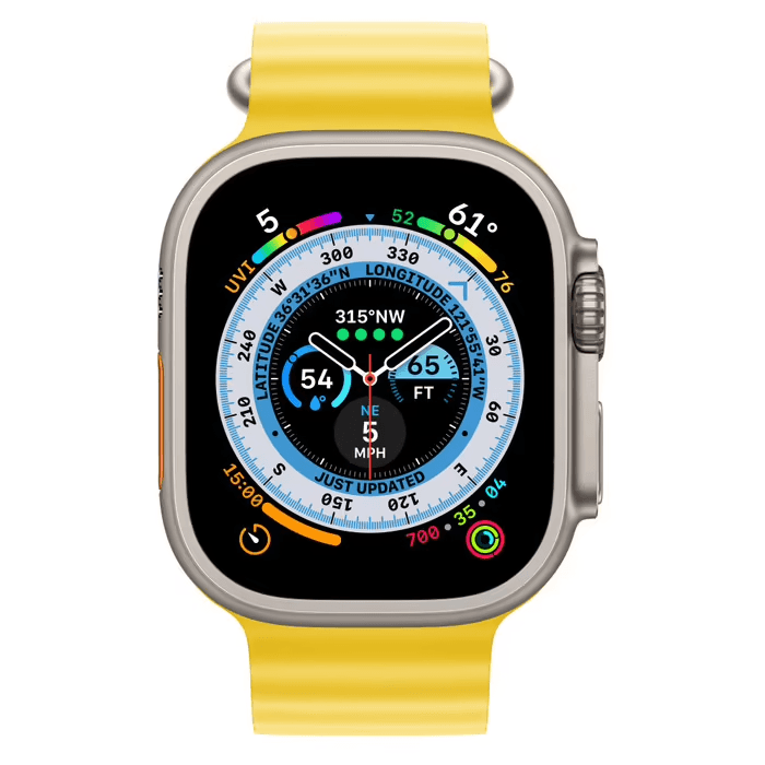 Apple Watch Ultra GPS + Cellular 49mm (браслет Ocean Band желтый, IP6X)— фото №1