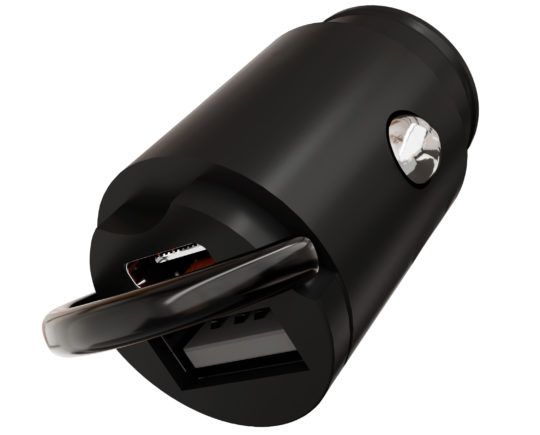 Зарядное устройство автомобильное VLP USB-C+USB-A, 38Вт, черный— фото №3