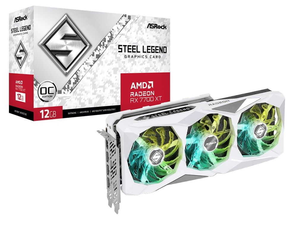 Видеокарта ASRock AMD Radeon RX 7700 XT Steel Legend OC 12Gb— фото №5