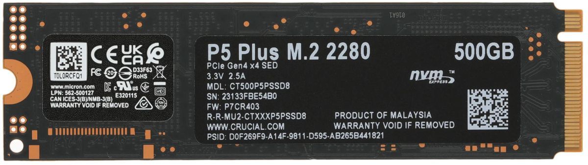 SSD Накопитель Crucial P5 Plus 500GB— фото №3