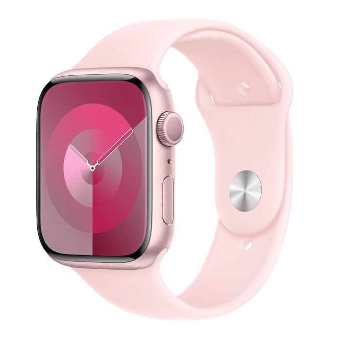 Apple Watch Series 9 + Cellular  (корпус - розовый, 45mm ремешок Sport Band розовый, размер S/M)— фото №0