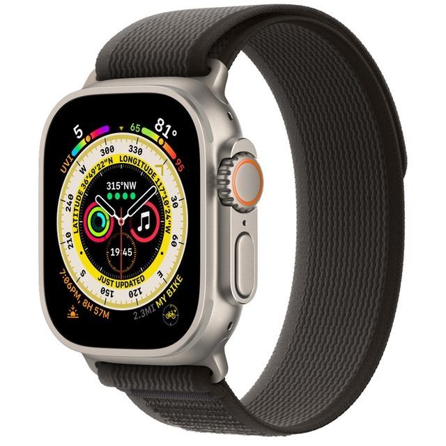 Apple Watch Ultra GPS + Cellular 49mm (ремешок Trail Loop черный/серый, IP6X)— фото №0