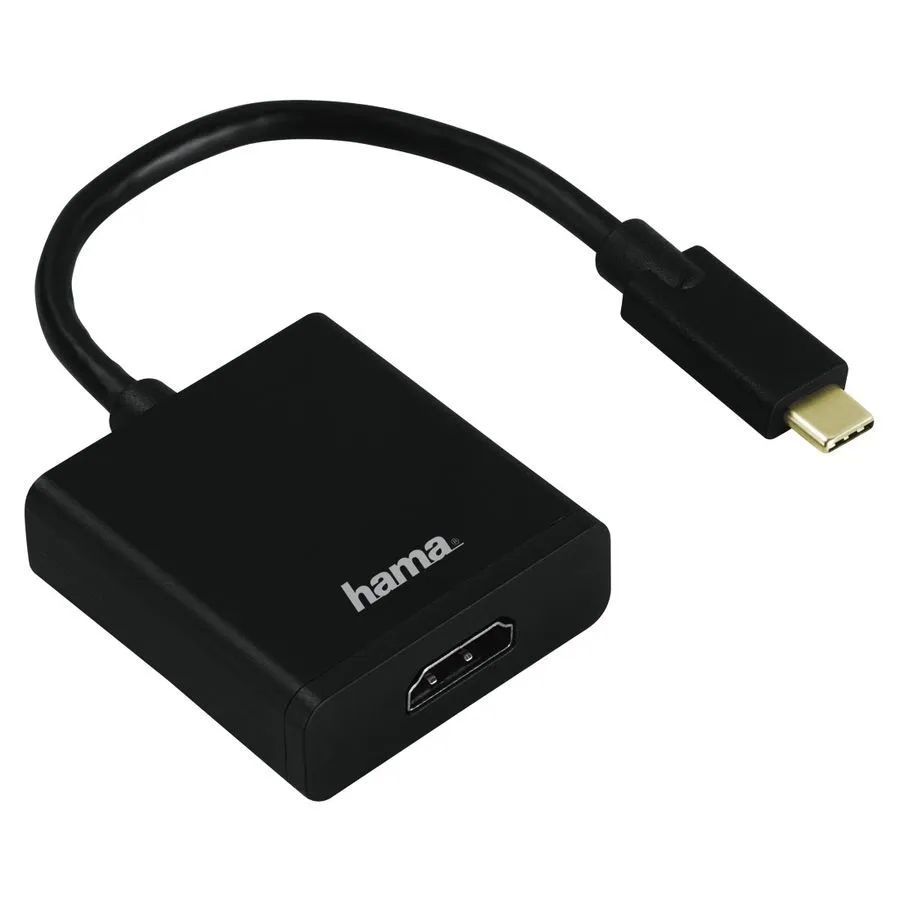 Адаптер HAMA H-135726 HDMI (f) / USB-C, черный— фото №0