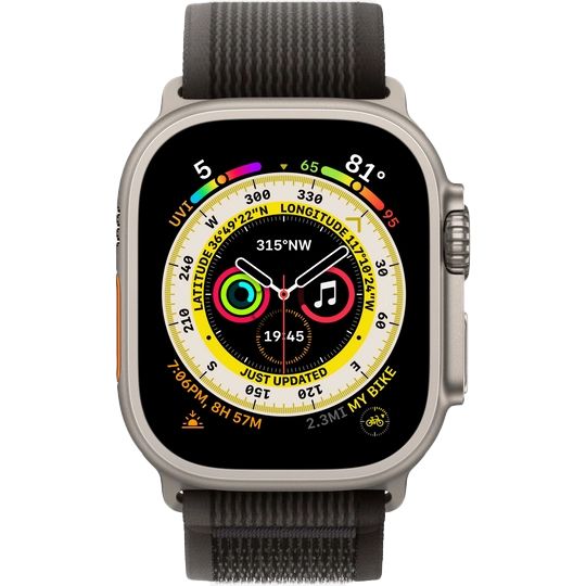 Apple Watch Ultra GPS + Cellular 49mm (ремешок Trail Loop черный/серый, IP6X)— фото №1