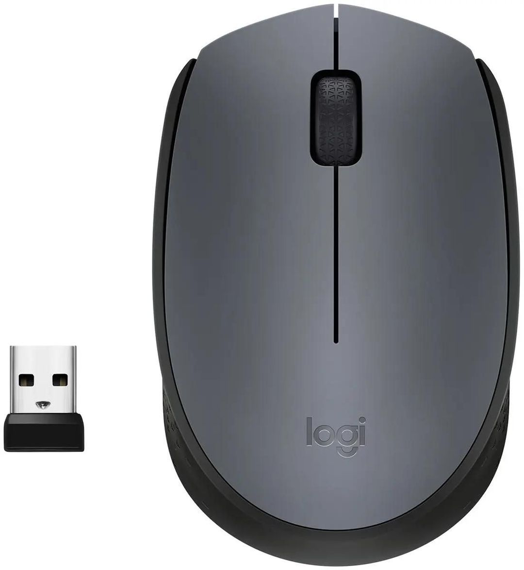 Мышь Logitech M170, беспроводная, серый+черный— фото №1