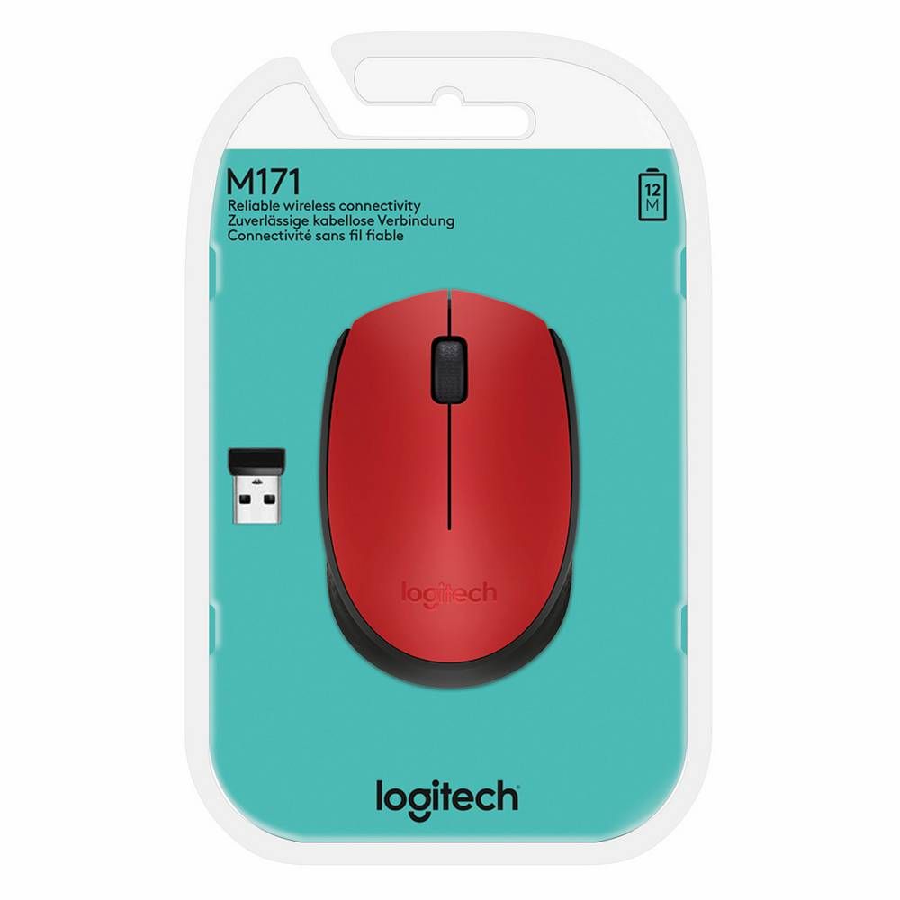 Мышь Logitech M171, беспроводная, красный— фото №3