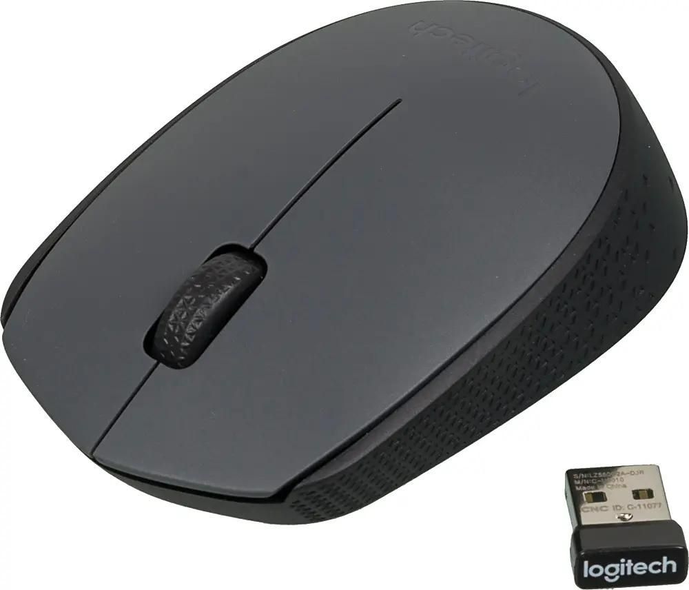 Мышь Logitech M170, беспроводная, серый+черный— фото №2