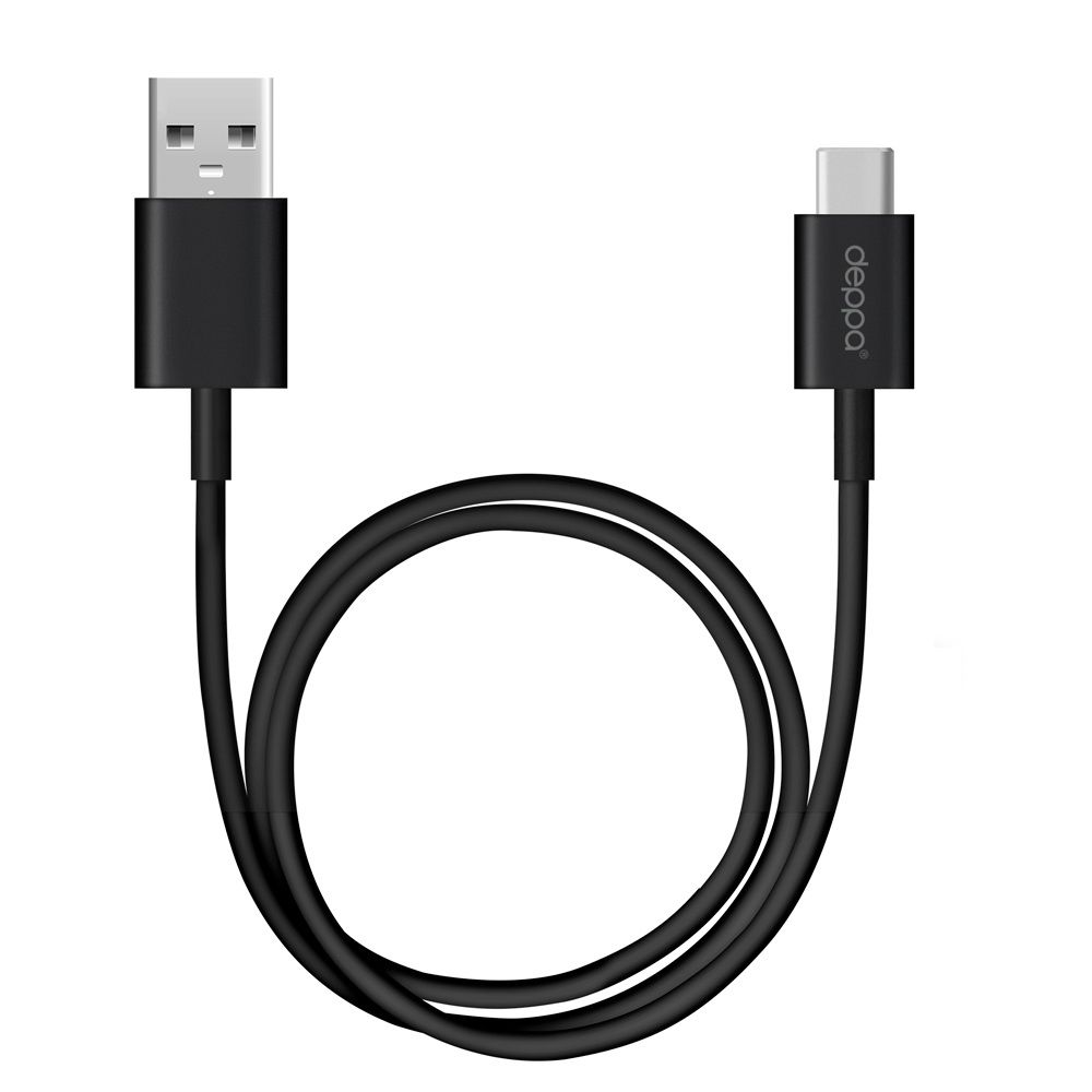 Кабель Deppa USB 3.0 / USB-C, 2,4A, Вт  1,2м, черный— фото №0