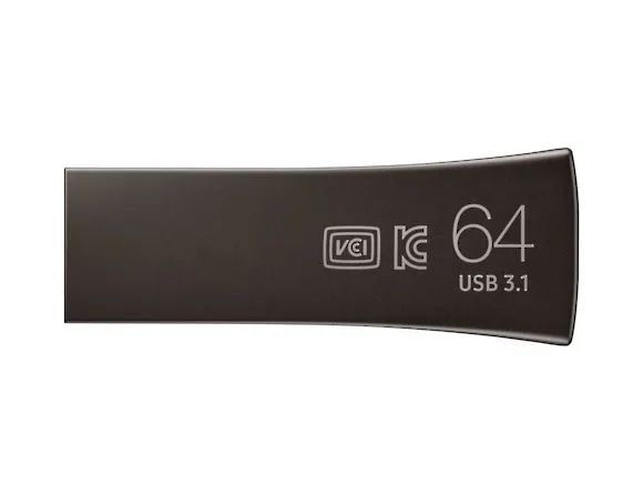 Флеш-накопитель Samsung BAR Plus, 64GB, серый— фото №3